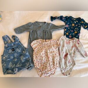 0-3 month baby girl clothing bundle